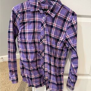 Talbots Purple Plaid Shirt